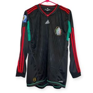 FIFA Mexico 2010 World Cup Black Adidas Jersey Soccer Youth 12-13 Small Women’s